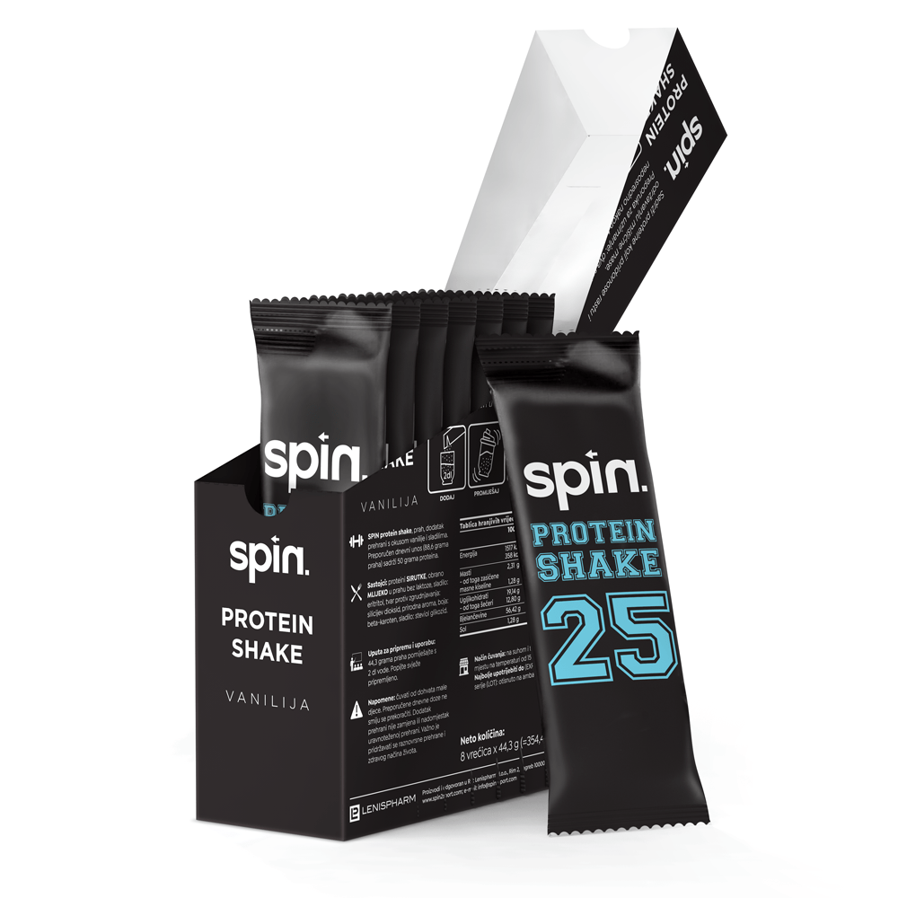 SPIN protein shake – vanilija, 8 vrećica x 44 g, ukupno 352 g