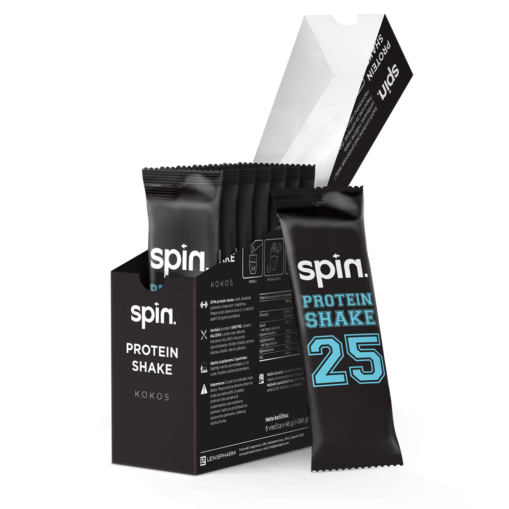 SPIN protein shake – Kokos, 8 vrećica x 46 g, ukupno 368 g - Slika 2