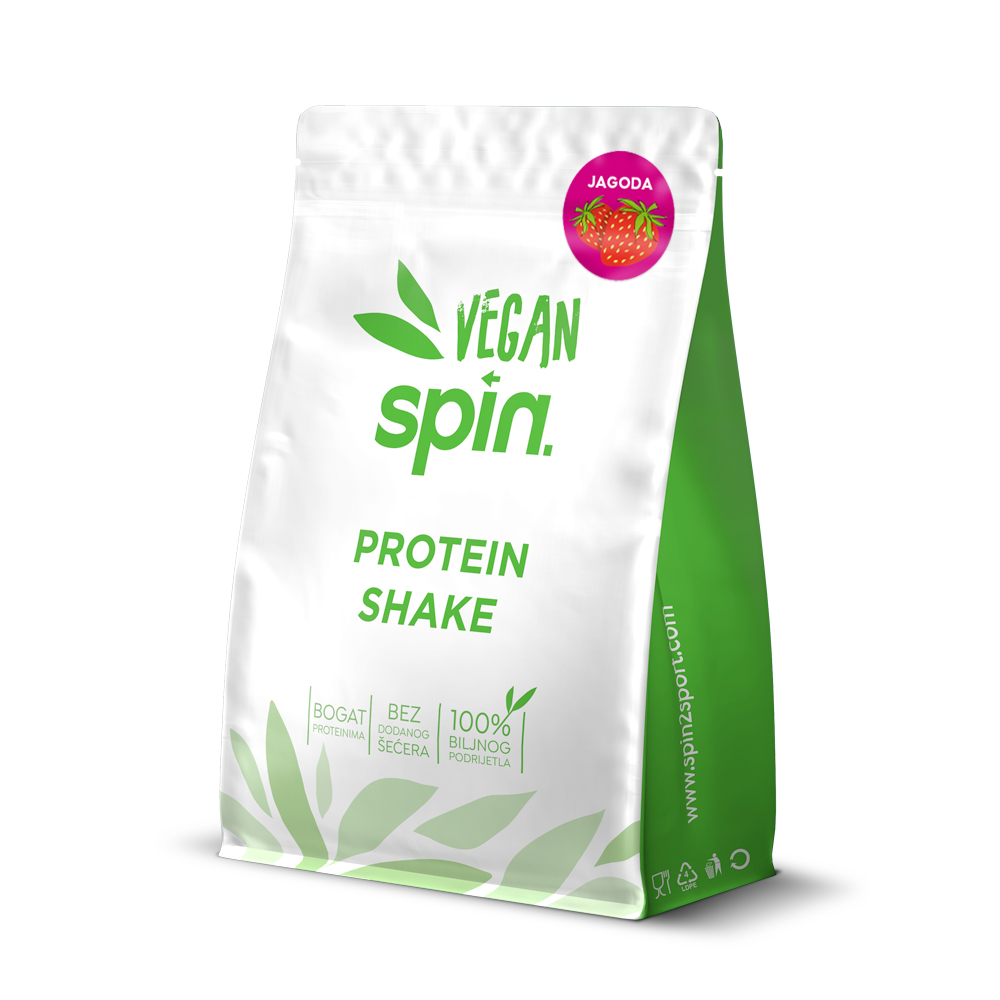 SPIN vegan protein shake JAGODA