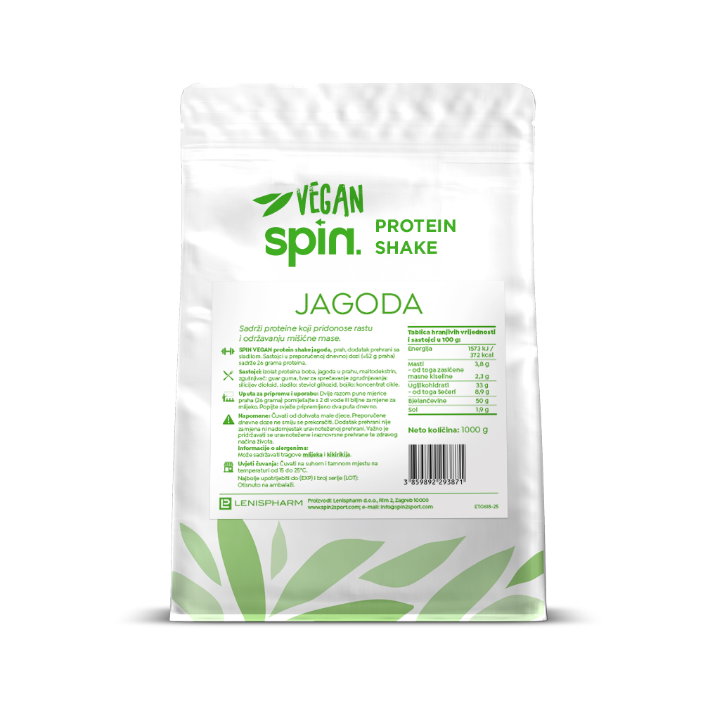 SPIN vegan protein shake JAGODA - Slika 3
