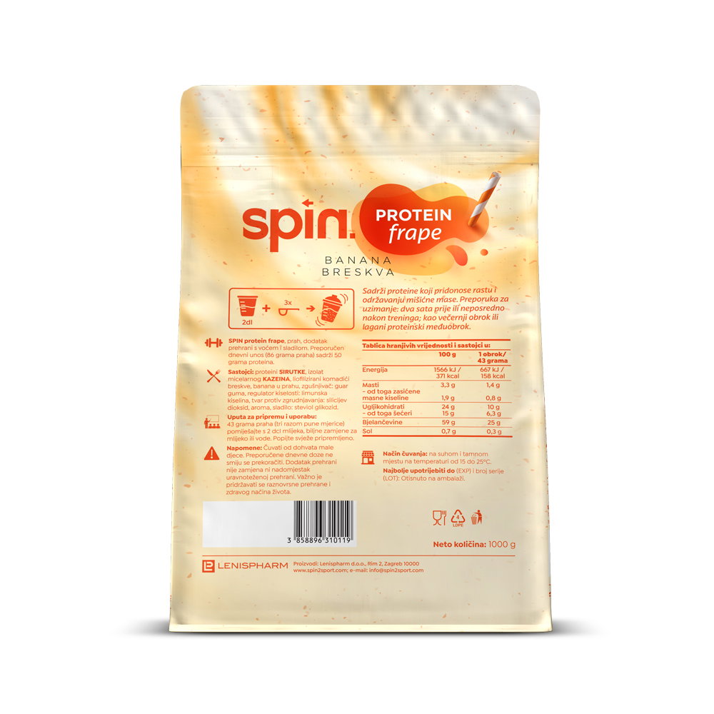 SPIN PROTEIN FRAPE banana-breskva - Slika 3