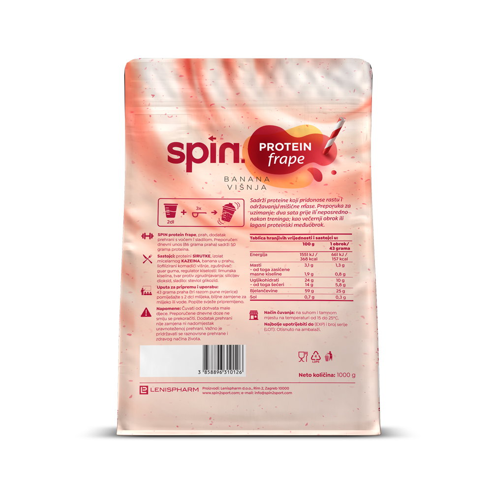 SPIN PROTEIN FRAPE banana-višnja - Slika 3
